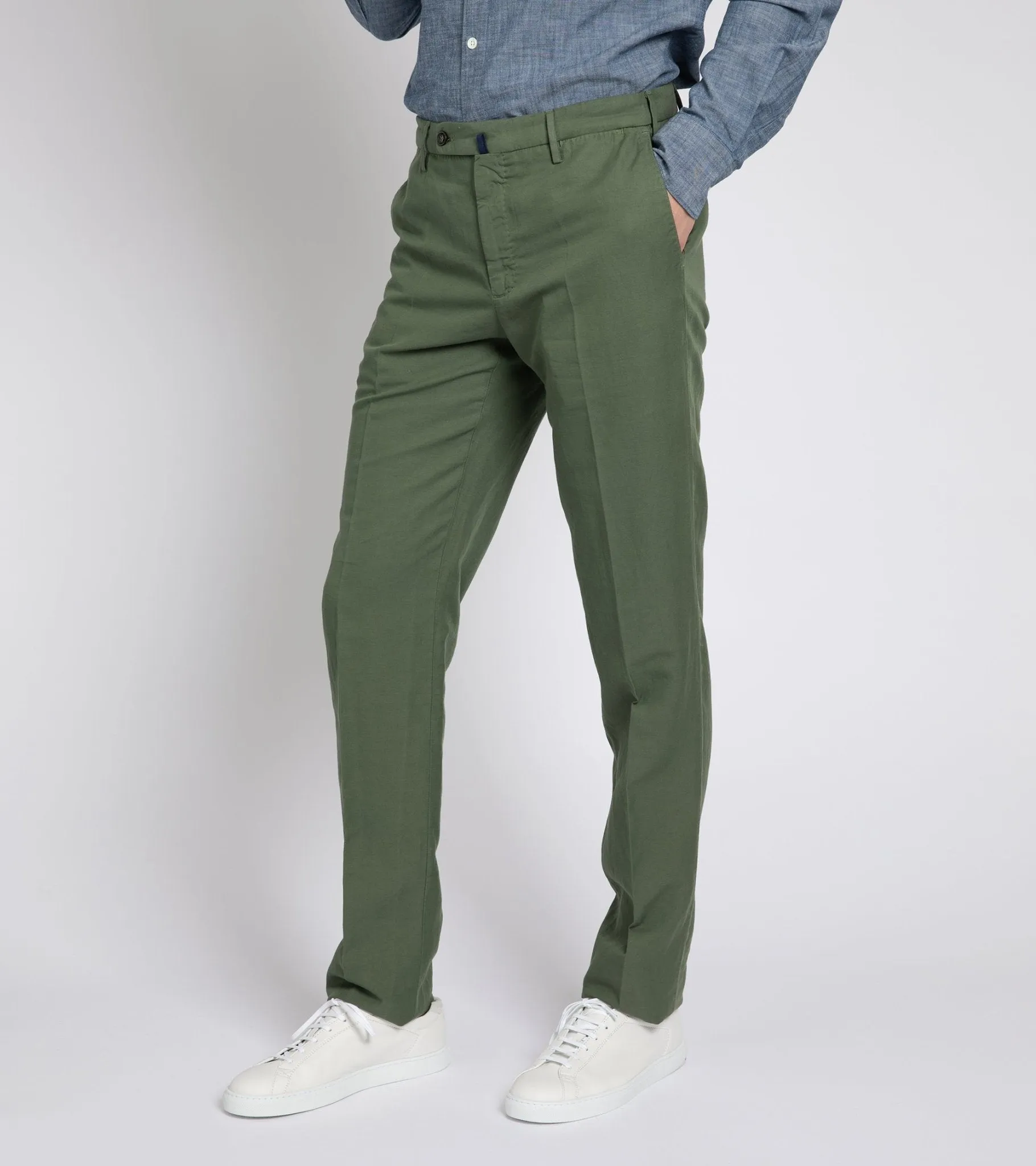 Incotex Chinolino Regular Trousers: Olive