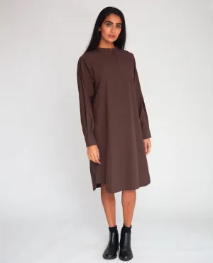 Ingrid Organic Cotton Dress In Chocolate