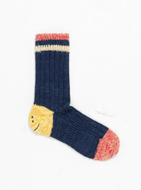 Ivy Rainbowy Happy Heel Socks Navy