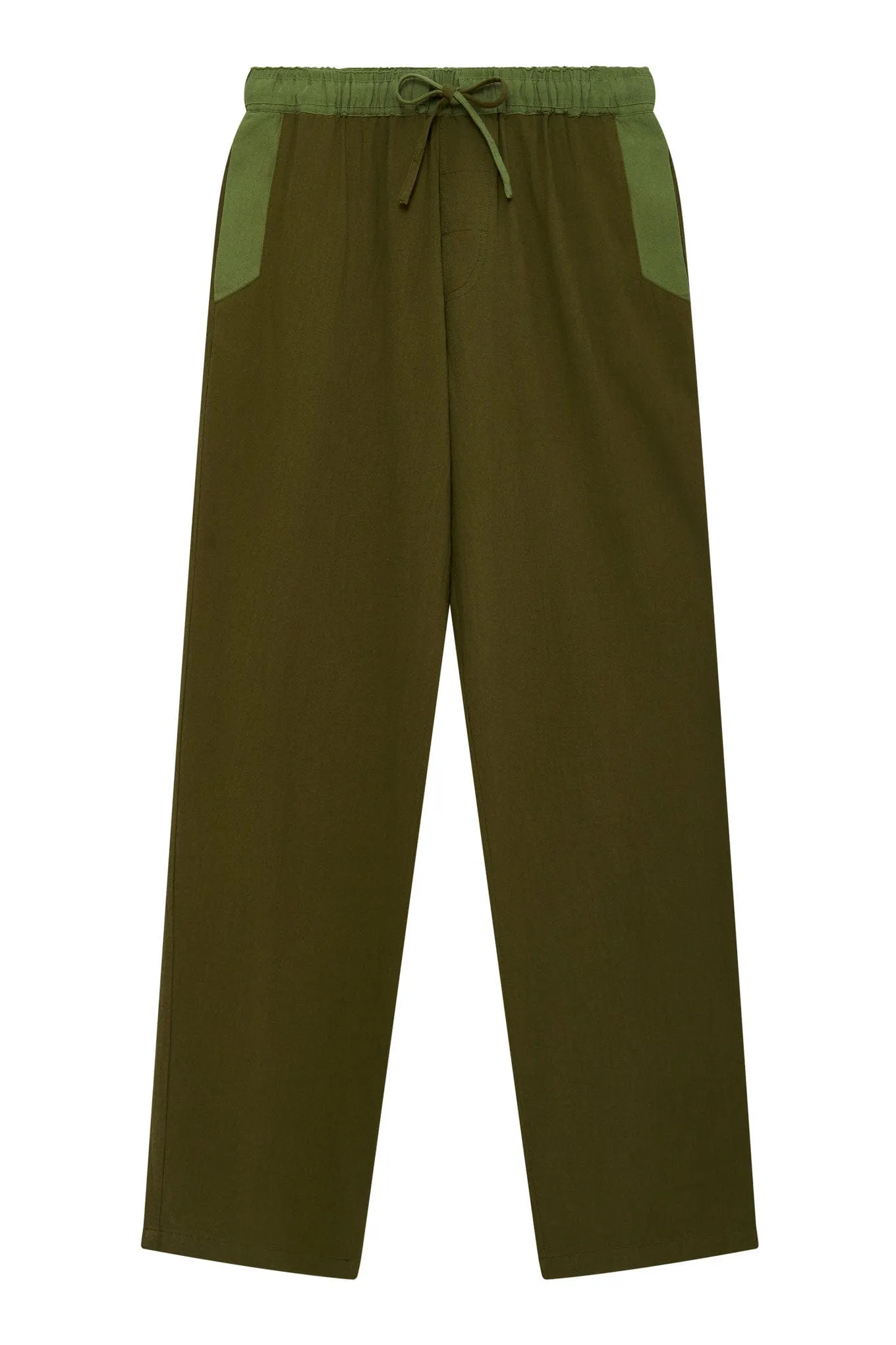 Joshua Men's Organic Cotton Patchwork Trousers | Green