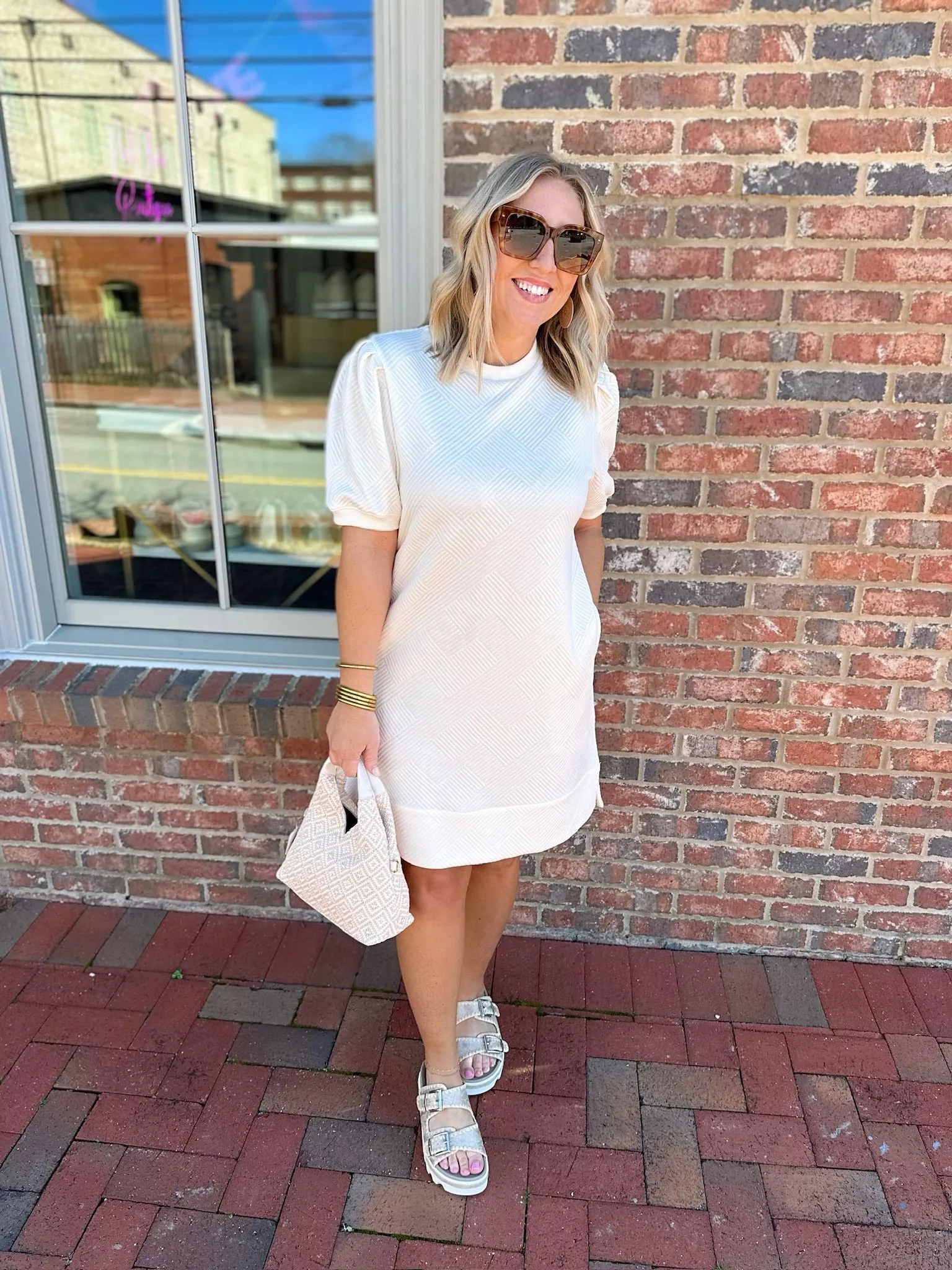 Keep Wondering Quilted T-Shirt Dress