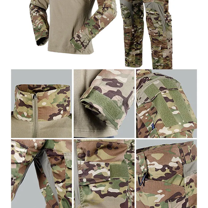 Khaki G3 Frog Suit Tactical Suit Long Sleeve Training Uniform