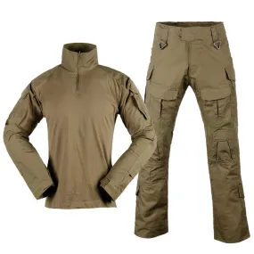 Khaki G3 Frog Suit Tactical Suit Long Sleeve Training Uniform