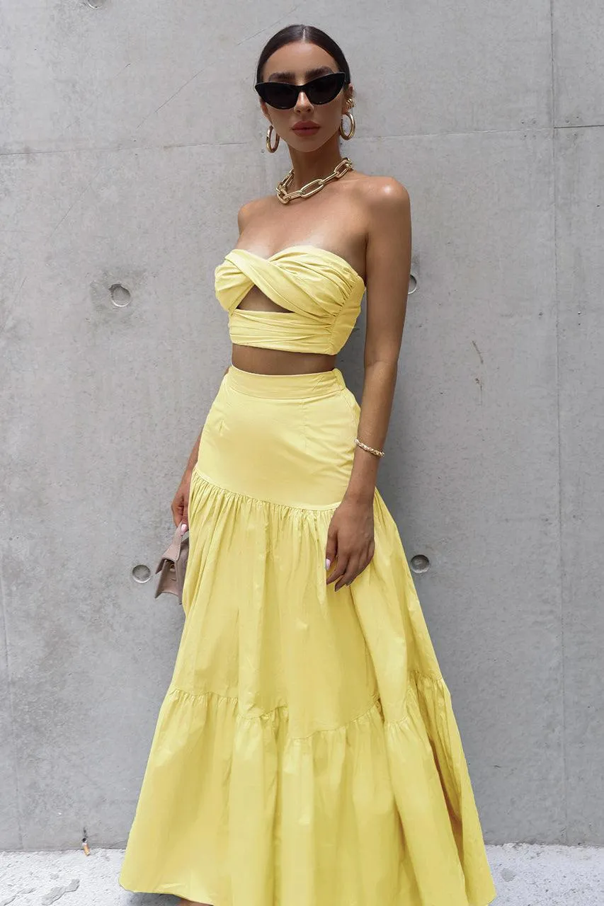 Leilani Maxi Skirt - Lemon