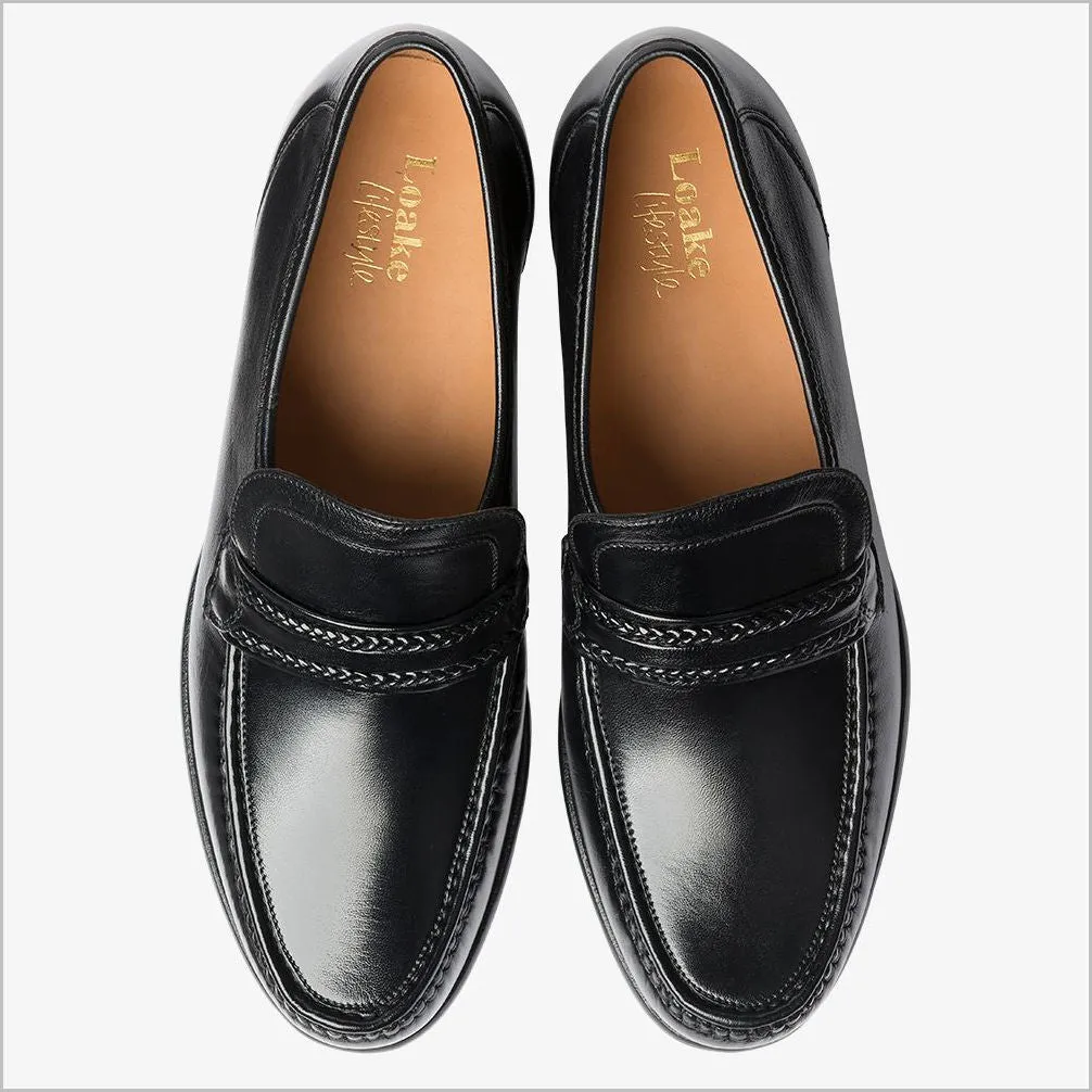 Loake Rome Black Nappa Leather Moccasin*