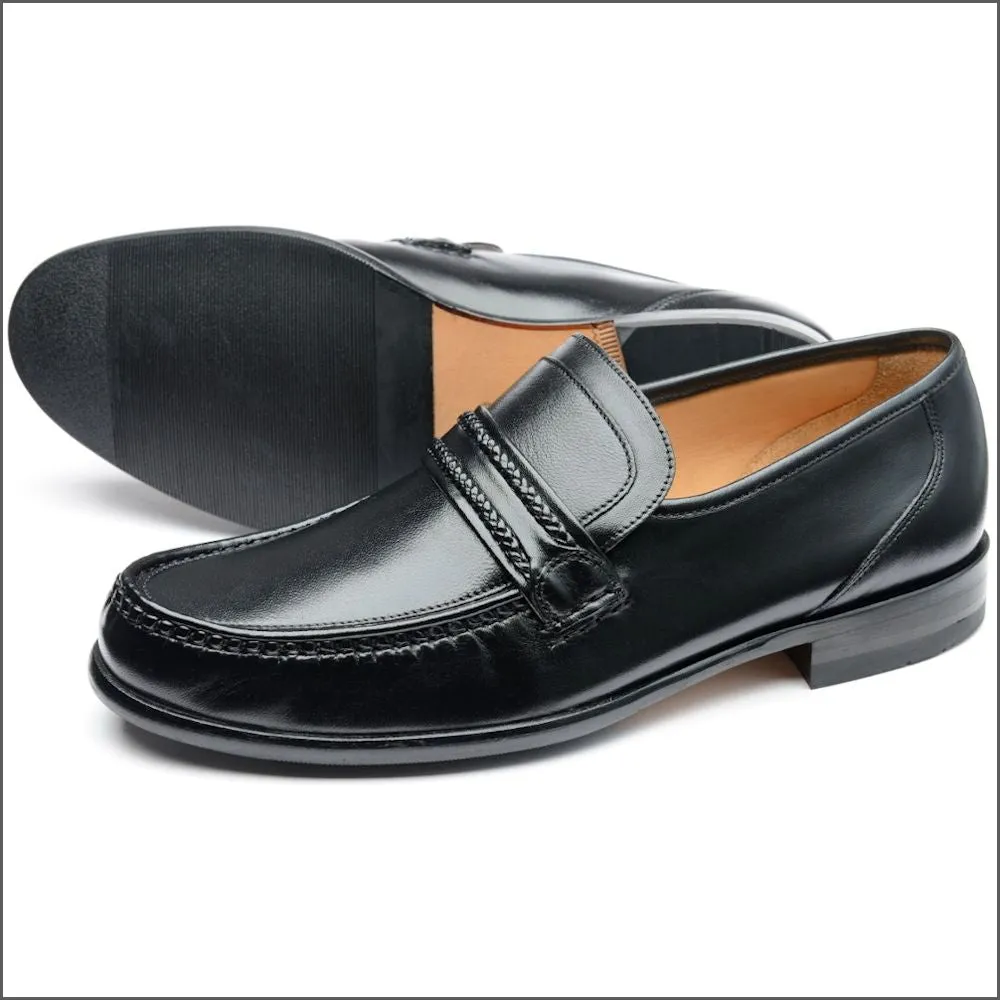 Loake Rome Black Nappa Leather Moccasin*