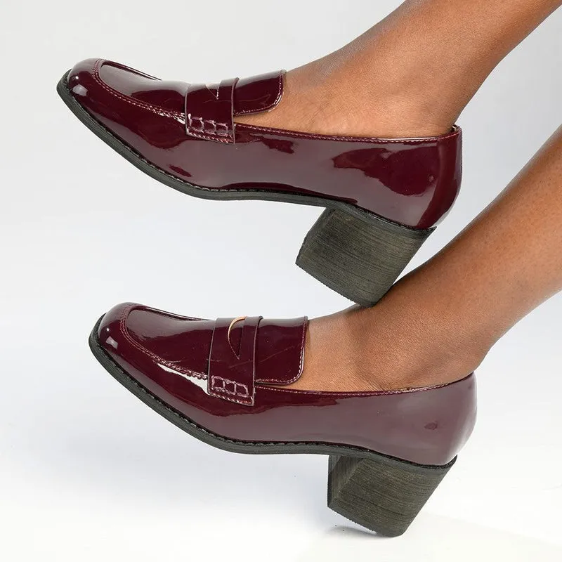 Madison Cindy Block heel Loafer - Wine