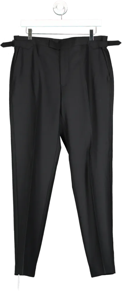 M&S Black Regular Fit Tuxedo Trousers W34