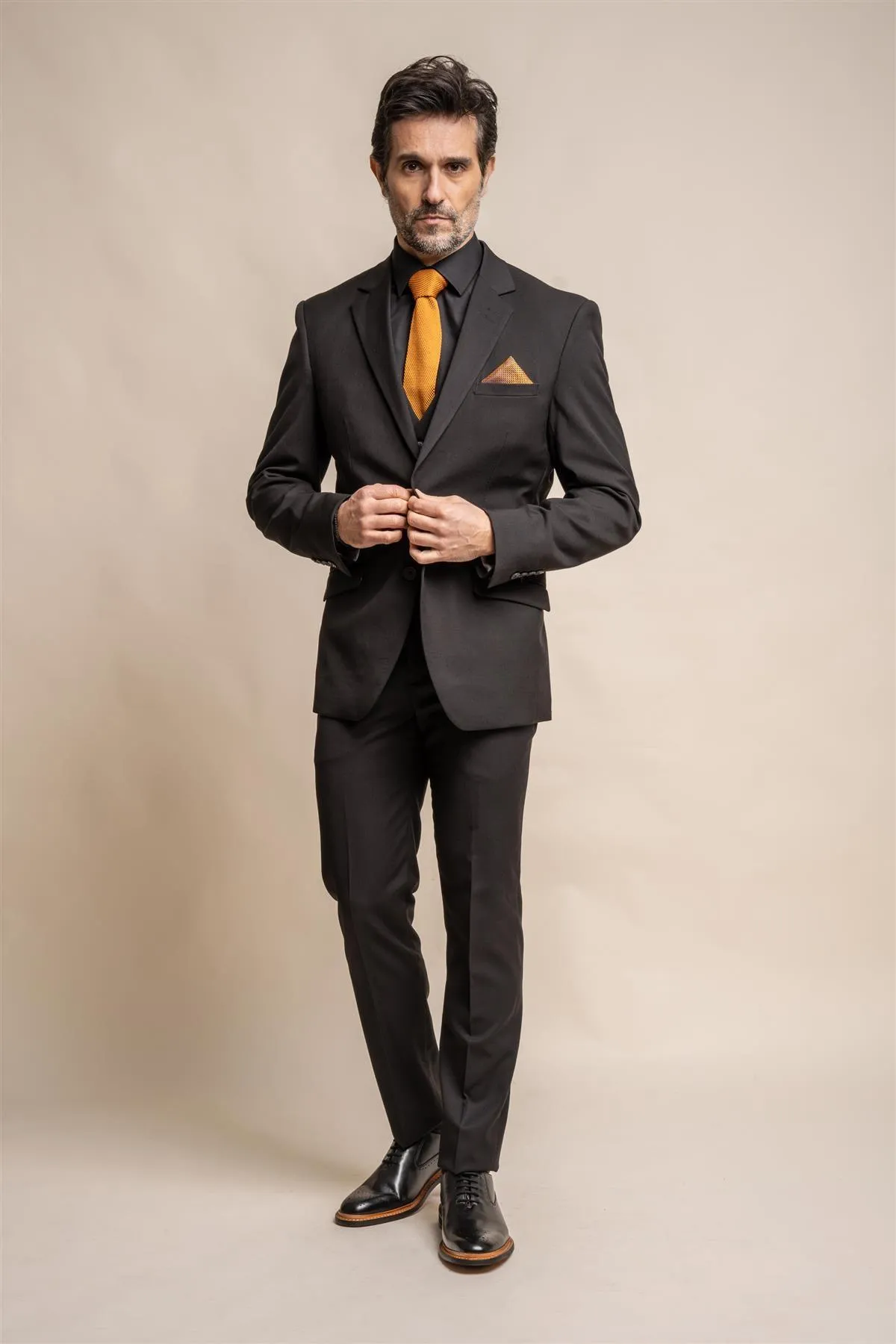 Marco Black Short Three Piece Suit