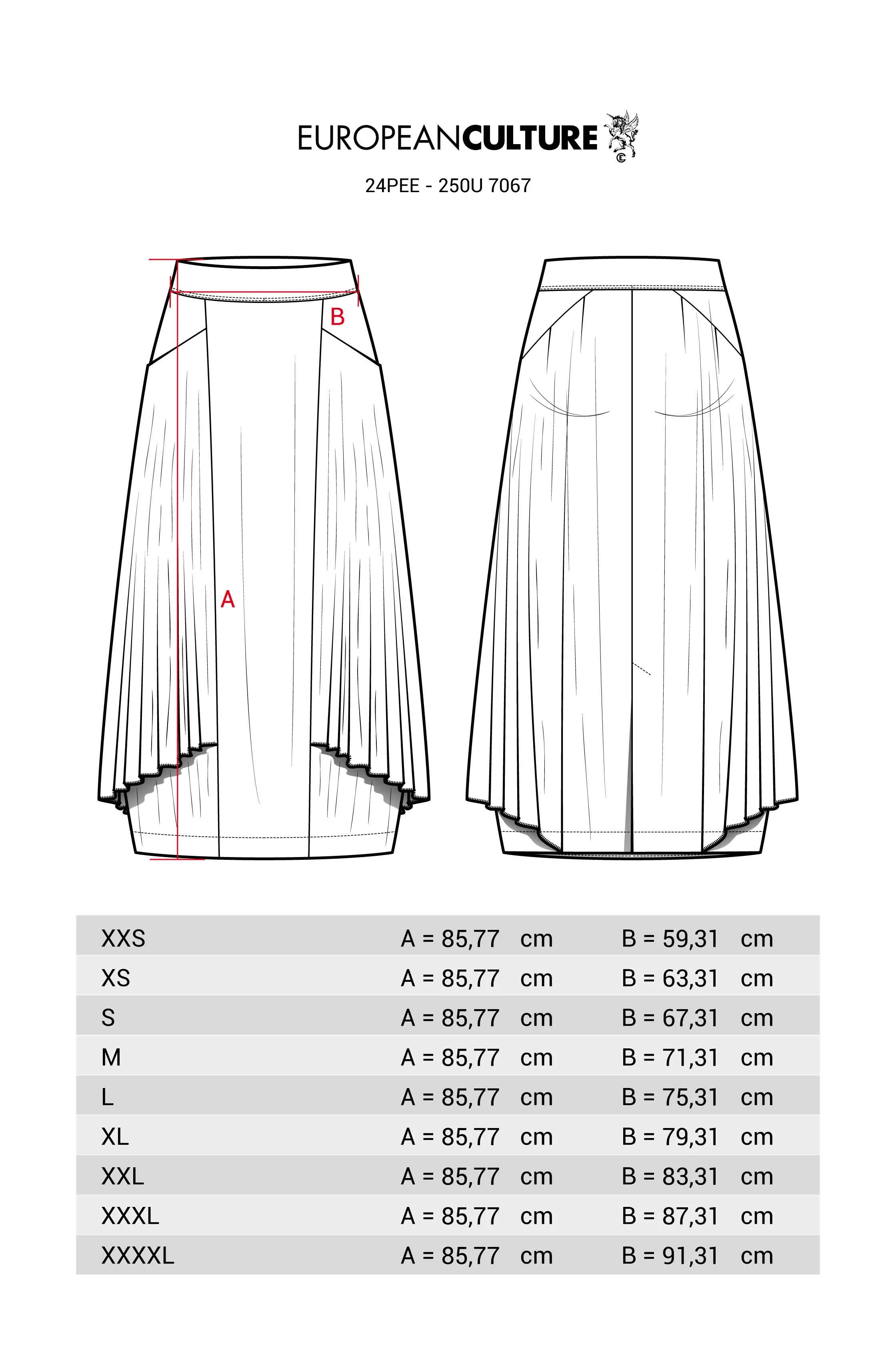 Midi Skirt with Flounces Garment-Dyed 250U 7067