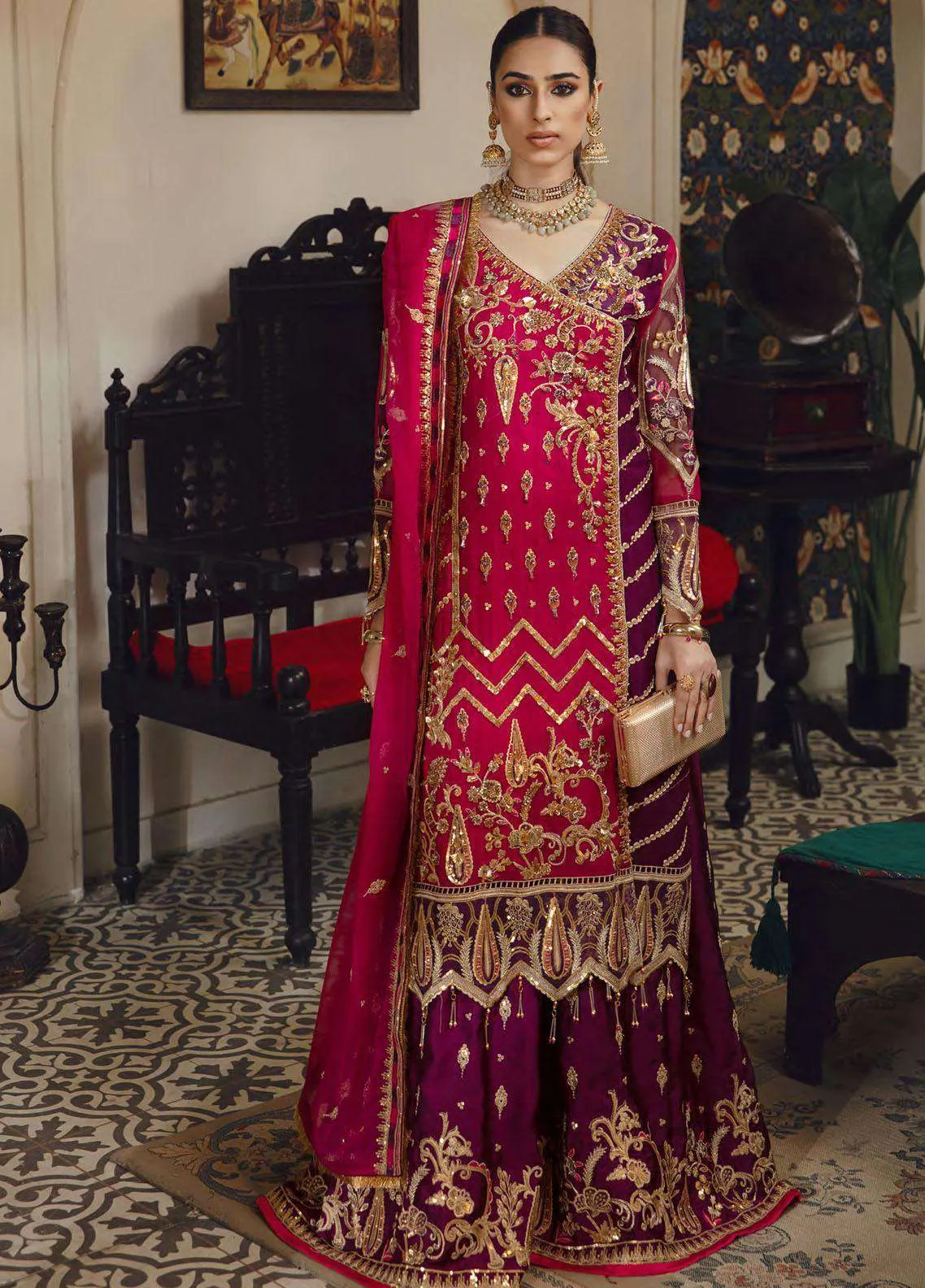 Multi Colour Designer Party Wear Ethinc Suit