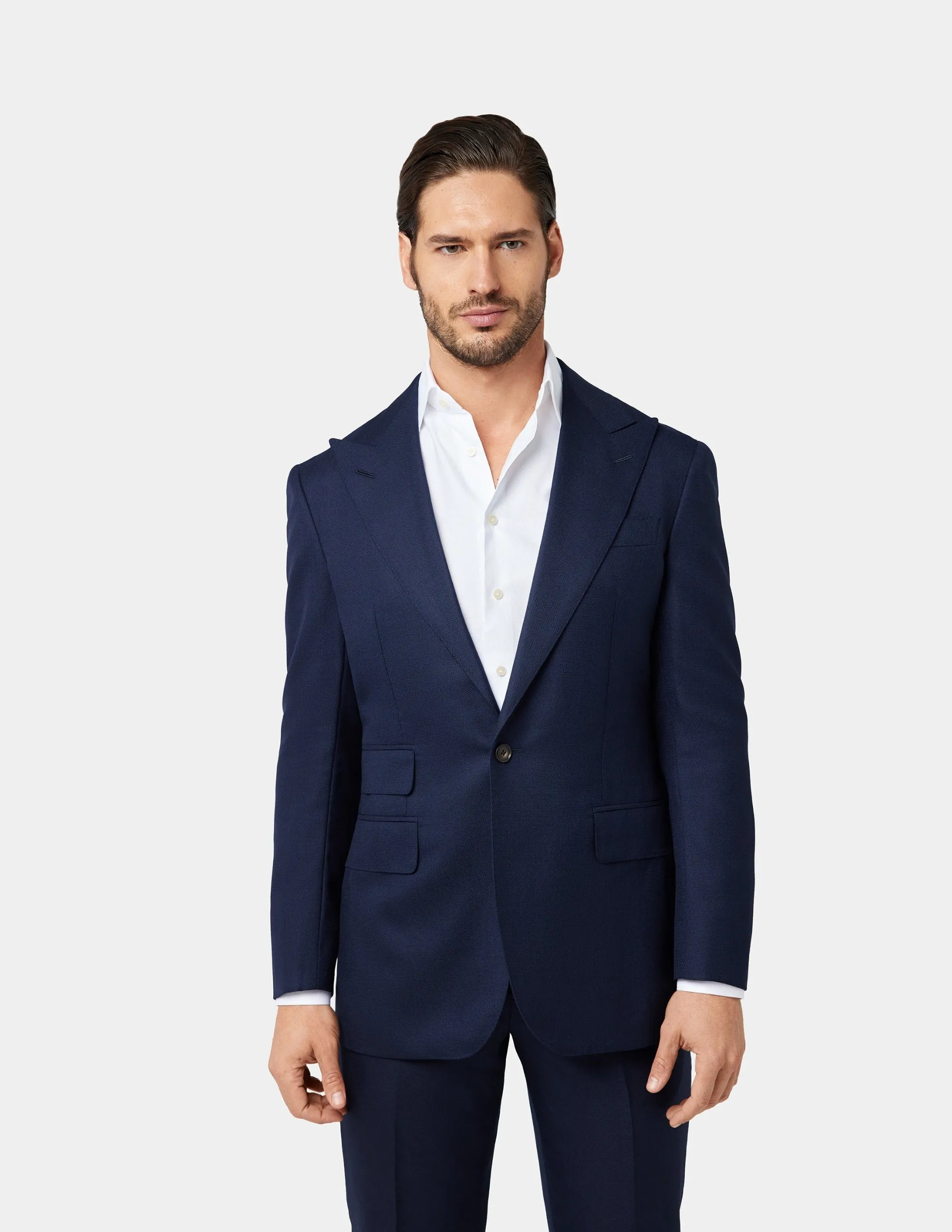 Navy Blue Single Breasted Suit