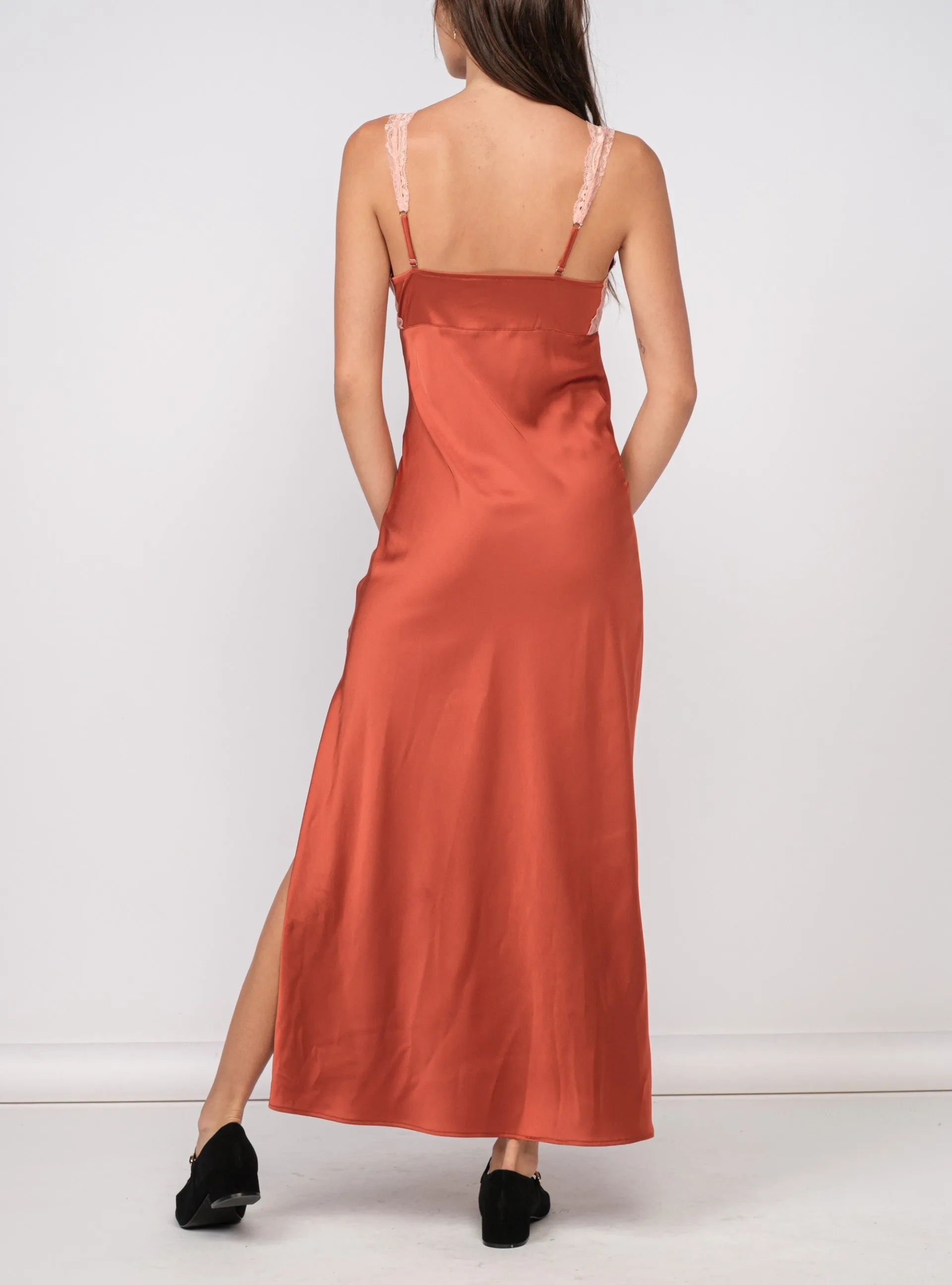 Naya Lace Satin Midi Dress