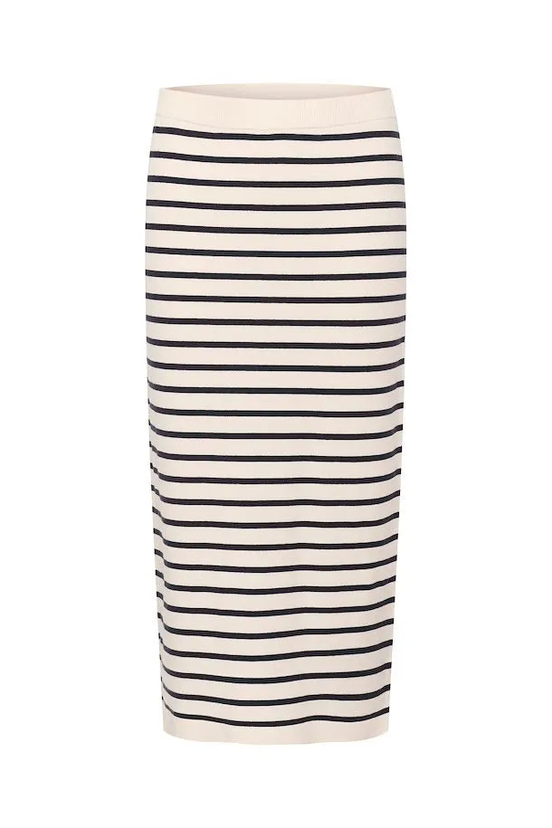 Part Two Emmarie Skirt Dark Navy Stripes