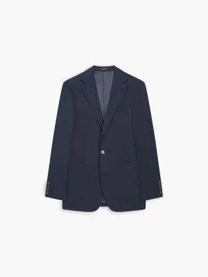 Piccadilly Linen Slim Navy Suit Jacket