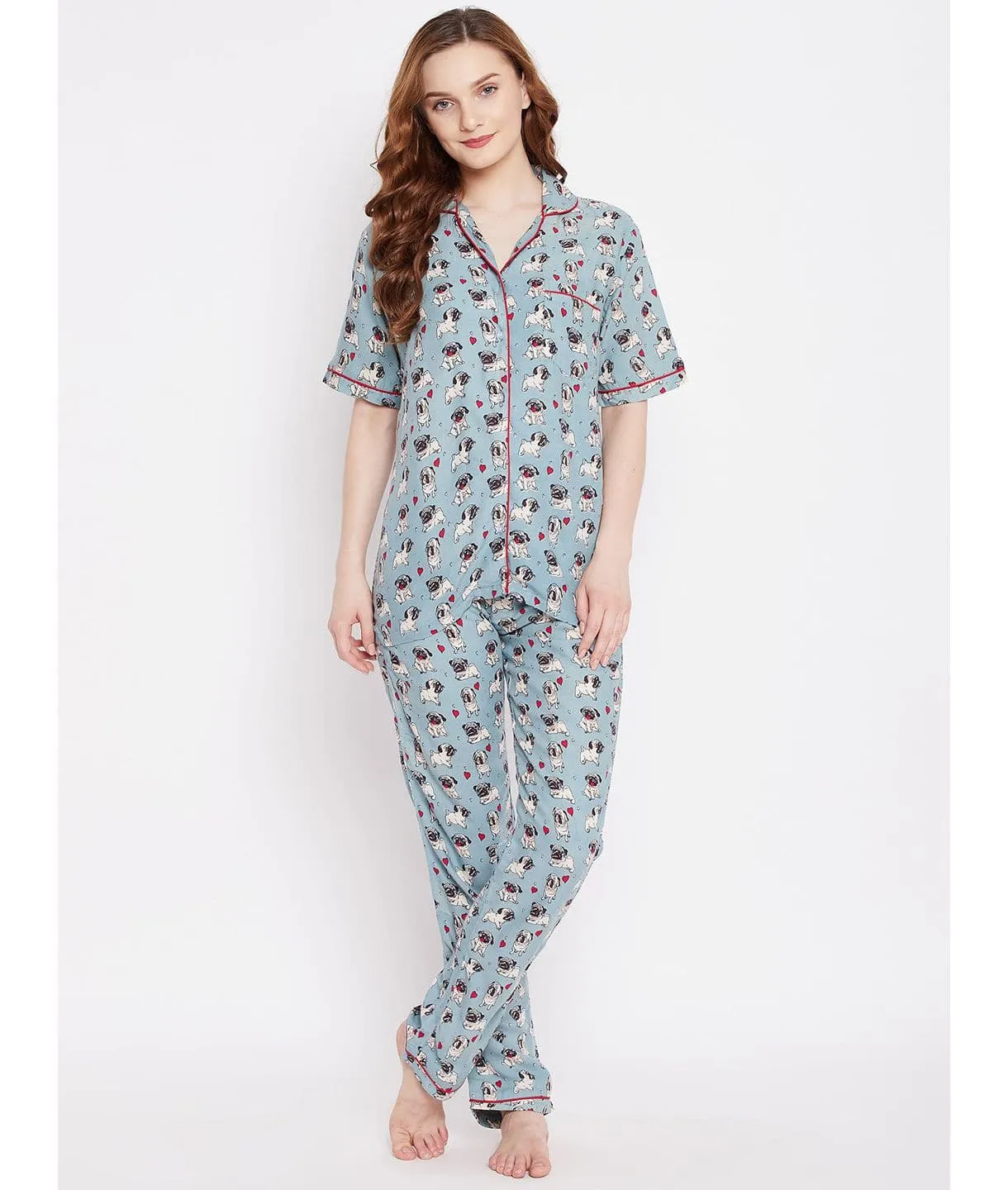 Printed Cotton Night Suit