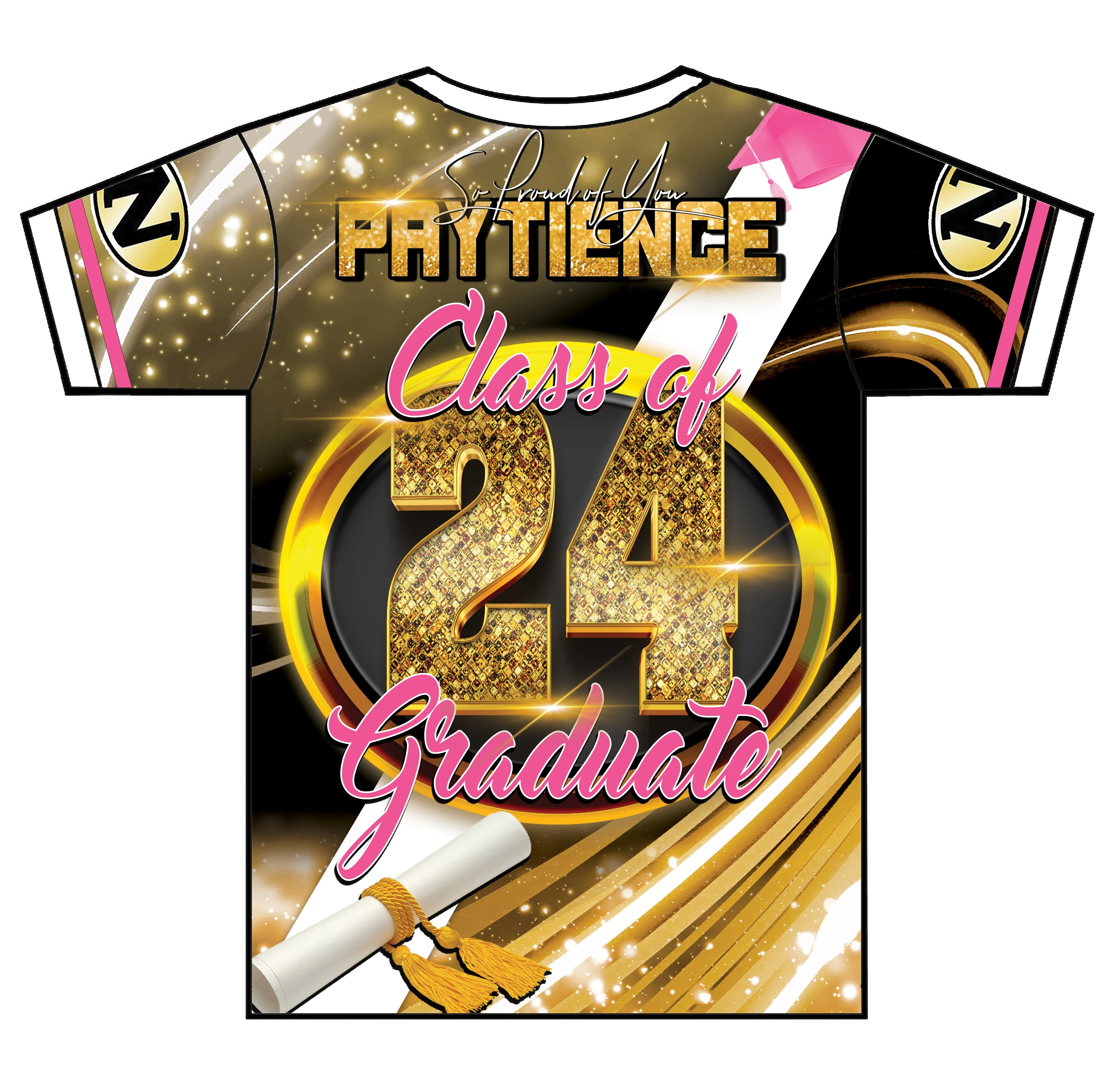 "Paytience" Custom Designed Graduation 3D shirt