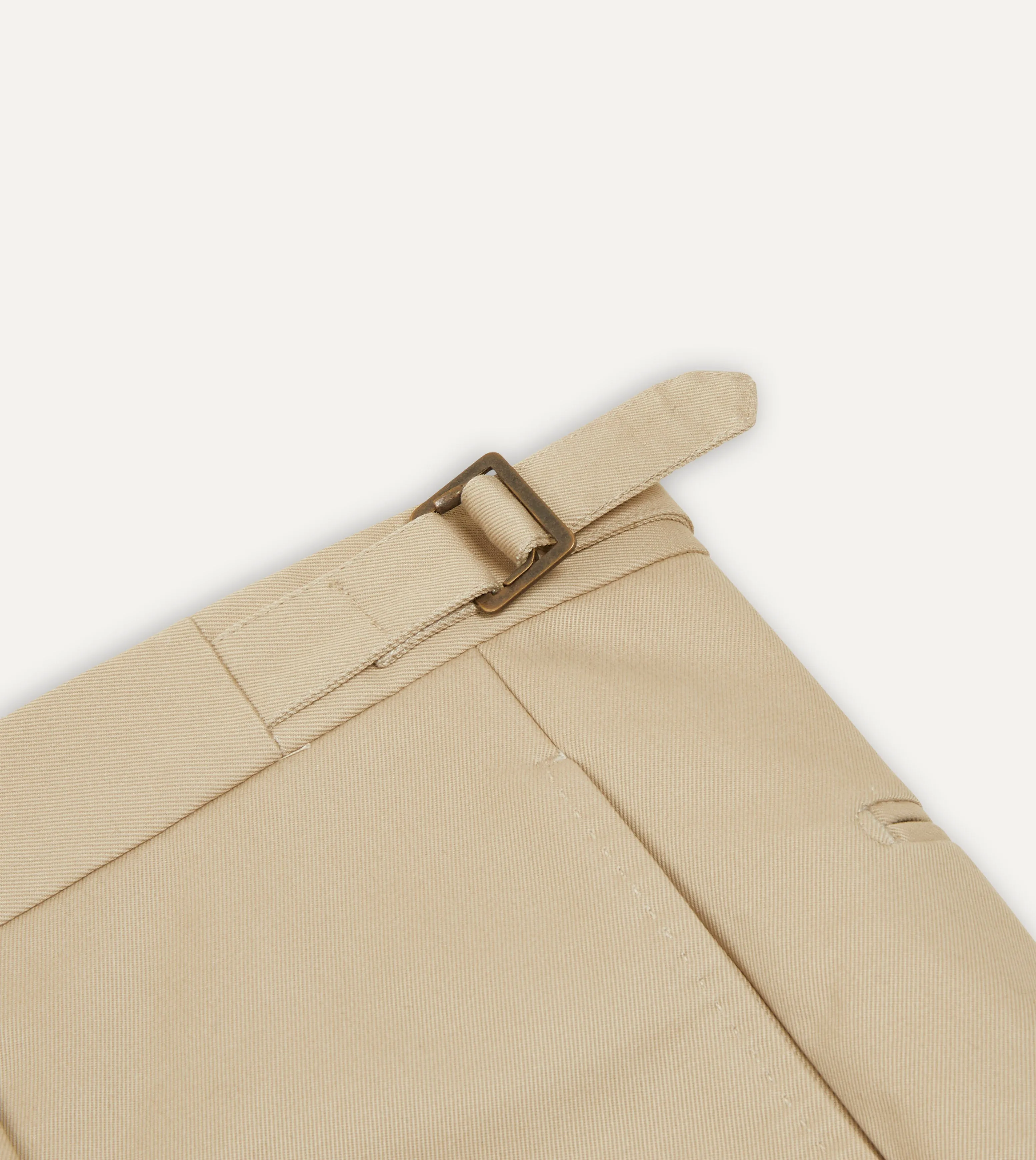 Sand Cotton Drill Single Pleat Trouser