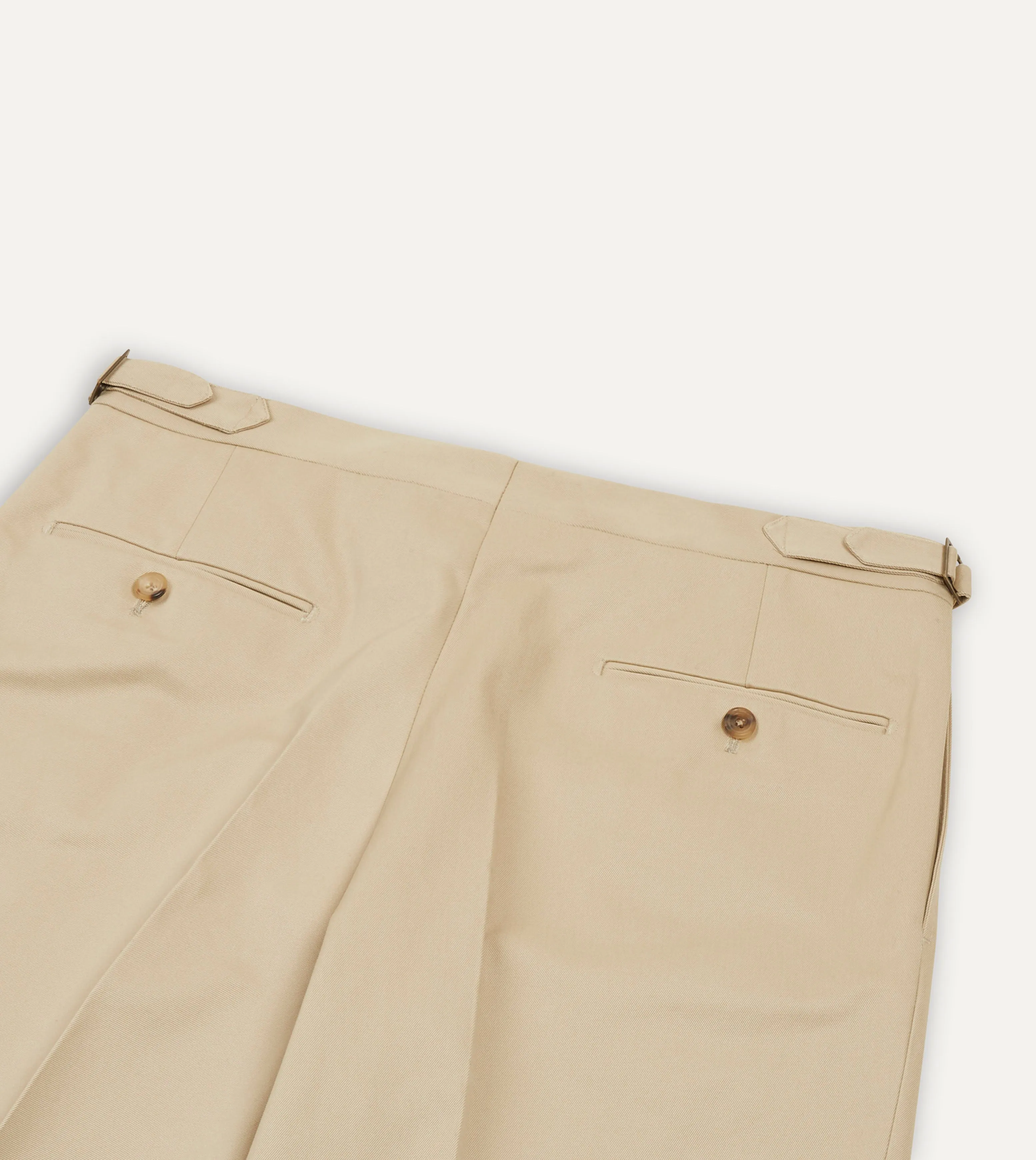 Sand Cotton Drill Single Pleat Trouser