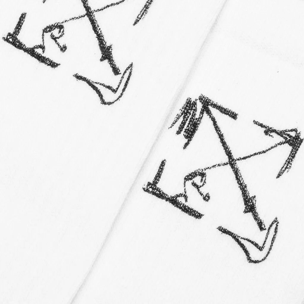 Scribble Arrow Socks - White/Black