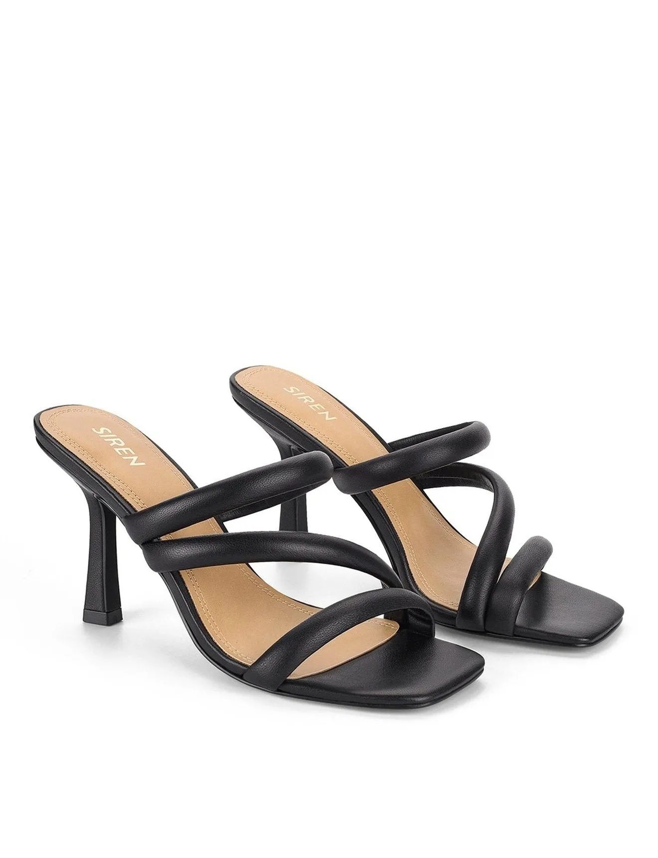 Spence Heeled Sandals - Black Leather