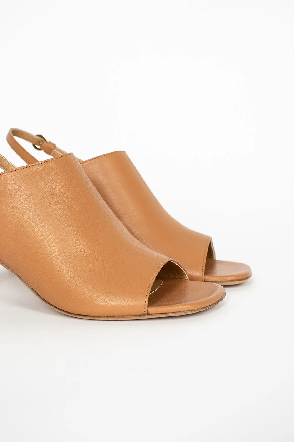 Square Toe Mule Beige