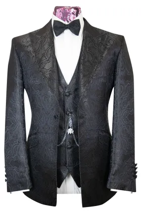 The Albert Black Paisley Pattern Dinner Suit