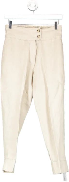 The Masai Clothing Company Beige 100% Linen Trousers UK XS