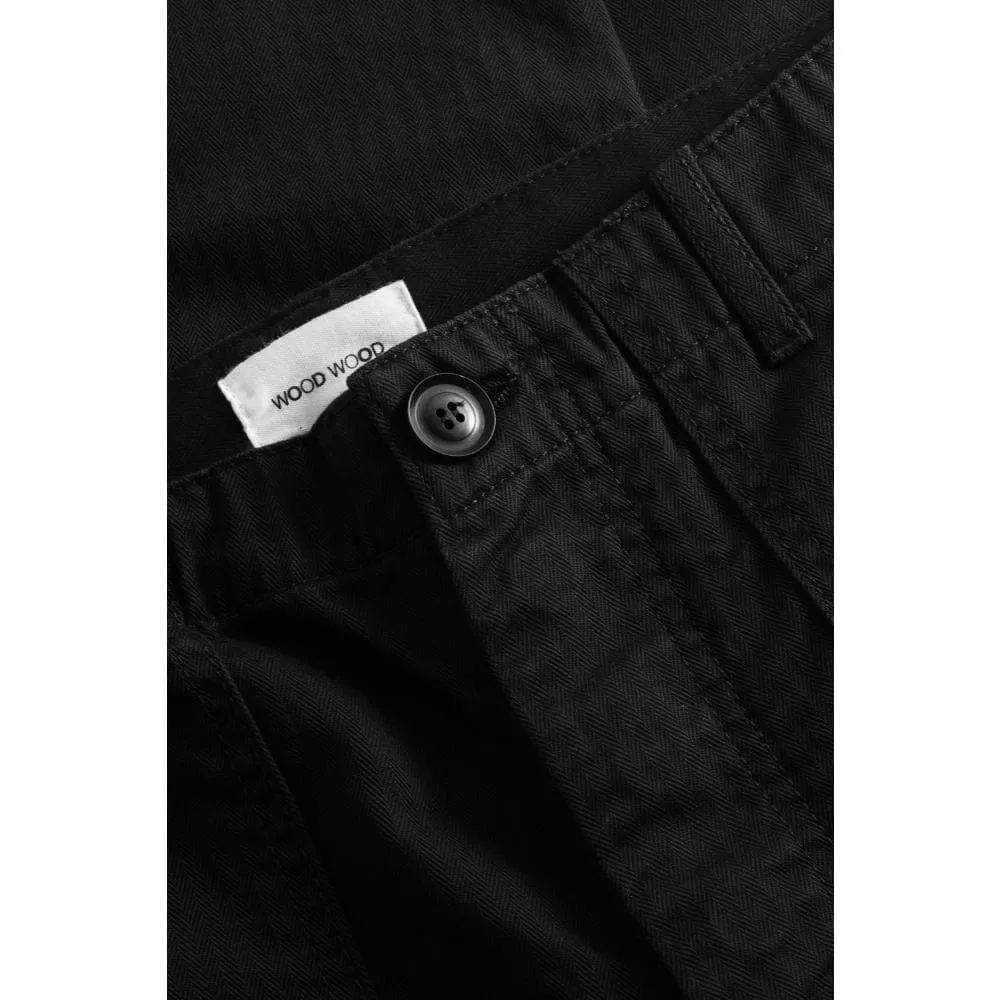 WOOD WOOD HALVARD TROUSERS-BLACK