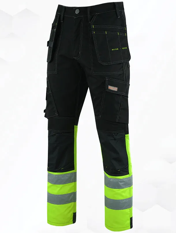 WrightFits Hi-Vis Flash Pro Cargo Heavy Duty Work Trousers