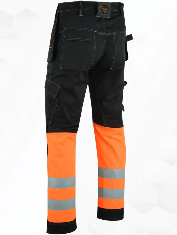 WrightFits Hi-Vis Flash Pro Cargo Heavy Duty Work Trousers