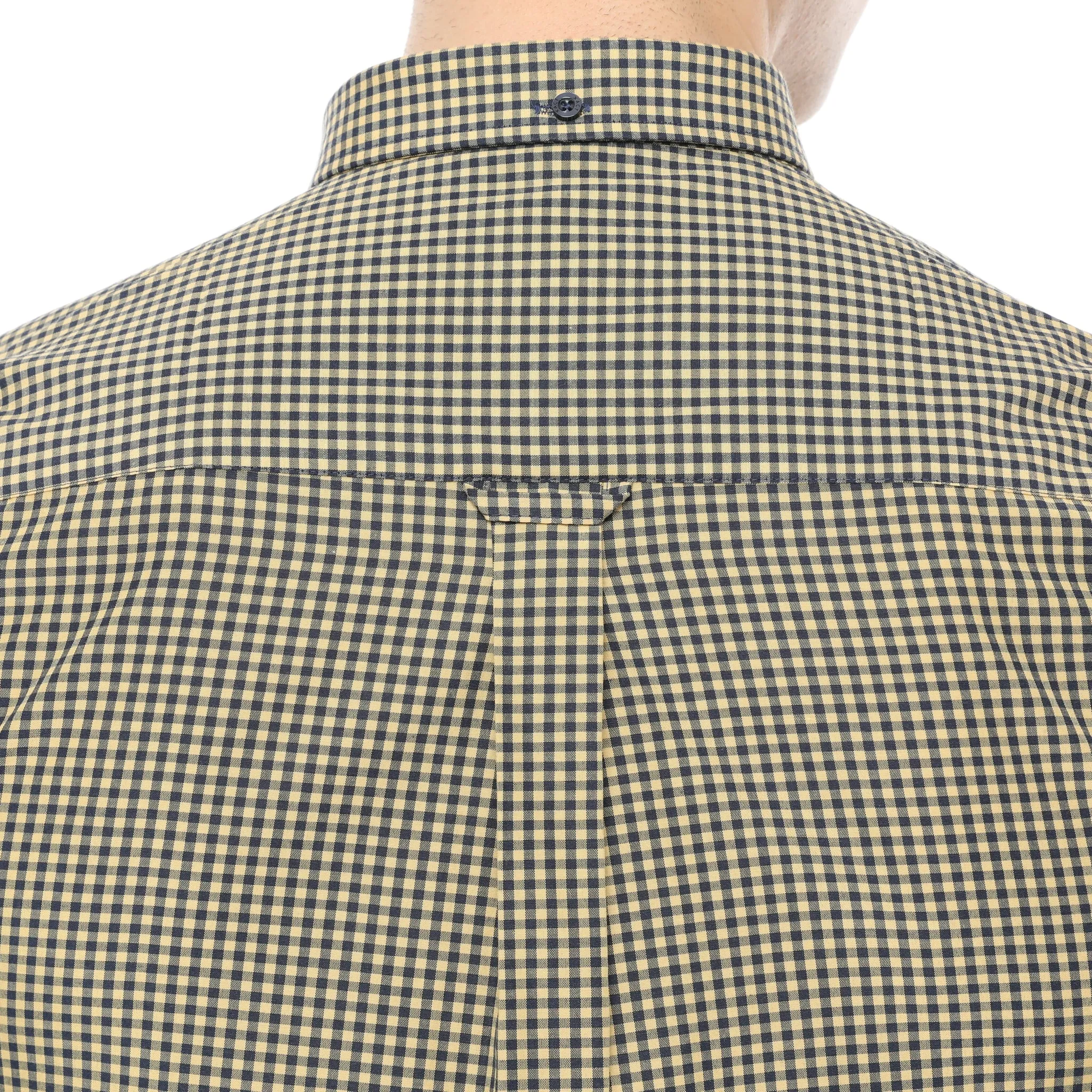 Xact Men's Gingham Check Shirt with Button-Down Collar - Long Sleeved